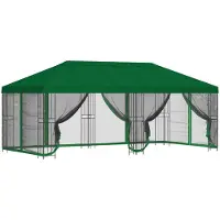 vidaXL “2026 Modern“ Grün Pavillon mit Seitenwänden 6 x 3 m Grün Polyester und Stahl 190 - Designermöbel 22300 - Pavillons & Partyzelte