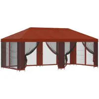 Syfax Garten Pavillon mit Seitenwänden 6 x 3 m Terrakotta