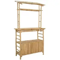 vidaXL Outdoor Bartisch Natur 110 x 50 x 210 cm Bambus