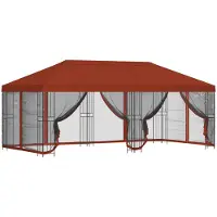 Syfax Pavillon mit Seitenwänden 6 x 3 m Terrakotta