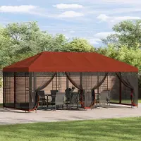 vidaXL Möbel Pavillon mit Seitenwänden 6 x 3 m TerrakottaPavillons & Partyzelte - Pavillons & Partyzelte c175