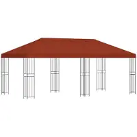 Syfax Pavillon mit Seitenwänden 6 x 3 m Terrakotta
