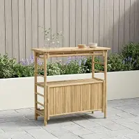 vidaXL Möbel Outdoor Bartisch Natur 110 x 50 x 105 cm Bambus - Gartentische &51472