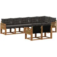 vidaXL Outdoor-Sofagarnitur 8 stk. Natürlich und Schwarz