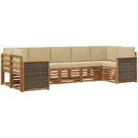 vidaXL Outdoor-Sofagarnitur 6 stk. Natur