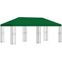 Syfax Pavillon mit Seitenwänden 6 x 3 m Grün Polyester und Stahl 190