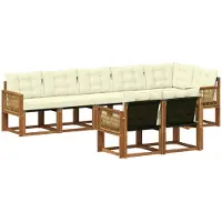vidaXL Outdoor-Sofagarnitur 8 stk. Natur und Creme