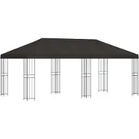 vidaXL “2026 Modern“ Anthrazit Pavillon mit Seitenwänden 6 x 3 m Anthrazit Polyester und Stahl - Designermöbel 78717 - Pavillons & Partyzelte