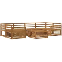 vidaXL Outdoor-Sofagarnitur 7 Stk. Natur Massivholz Akazie