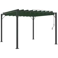 Syfax Gazebo mit Lamellen-Dach 3 x 3 x 2,14 m Grün