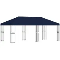 vidaXL Pavillon mit Seitenwänden 6 x 3 m Blau Polyester und Stahl