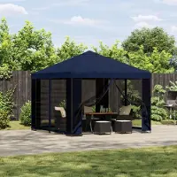 vidaXL Möbel Garten Pavillon mit Seitenwänden 3 x 3 m BlauPavillons & Partyzelte - Pavillons & Partyzelte c8521
