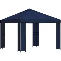 Syfax Pavillon 3 x 3 m Blau Polyester und Stahl 190 gsm