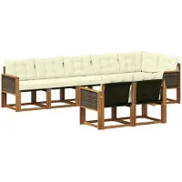 vidaXL Outdoor-Sofagarnitur 8 stk. Natur und Creme