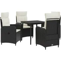 vidaXL Sofa-Tischset mit Kissen mit Kissen 5 pcs Schwarz und Cremeweiß