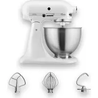 KitchenAid 5K45SSEWH, Standmixer, Metallisch, Weiß, Schlagen, Kneten, Mixen, Rührer, 1,15 m, 4,3 l, 220 RPM