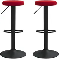 vidaXL Barhocker 2 Stk. Weinrot Samt