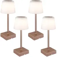 Globo Lighting 4er Set LED Tischleuchte, champagner, Touchdimmer, Akku