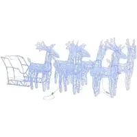 vidaXL Rentiere Schlitten Weihnachtsdekoration 320 LEDs Acryl