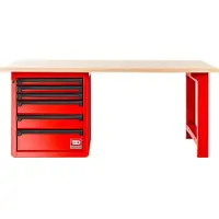 Facom RWS Werkbank2m + Holzplatte, rot