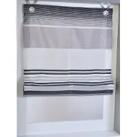 Kutti Heimtextilien Raffrollo Ösenrollo Modern Jamaica Querstreifen ca. 80 x 210 cm, grau