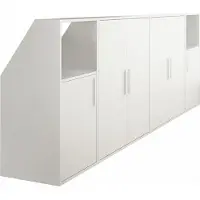 Vente-unique Schrank unter Dachschräge mit 6 Türen & 2 Ablagen - Weiß - ADEZIO