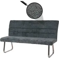 MCW Sitzbank MCW-G55, Esszimmerbank Bank, Edelstahl gebürstet Stoff/Textil Chenille , 180cm blau-grün