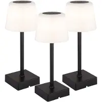 Globo Lighting 3x LED Tischleuchte, schwarz, Touchdimmer, Akku, H 25,5 cm