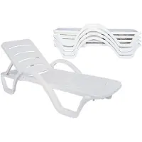 CLP 4er Set Sonnenliege Havana | Farbe weiß