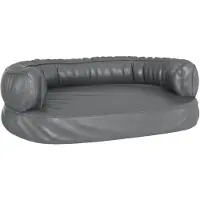 Syfax Hundebett Ergonomisch Schaumstoff Grau 60x42 cm Kunstleder