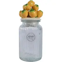 Décoris Vorratsglas Zitrone Glas Keramik 27cm Küchenaufbewahrung Dekoration