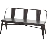 Mendler 3er Sitzbank MCW-H10, Garderobenbank Esszimmerbank, Kunstleder Chesterfield Industrial Gastronomie schwarz-grau