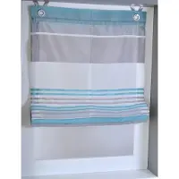 Kutti Heimtextilien Raffrollo Ösenrollo Modern Jamaica Querstreifen ca. 80 x 210 cm, türkis