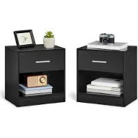 Vasagle Nachttisch, 2er Set, Beistelltisch, mit Schublade, Griff, offenes Fach