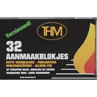 THM weiße Feueranzünder Packung mit 32 Stück
