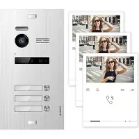 Balter EVO Silber Video Türsprechanlage Quick Monitor 2-Draht BUS Komplettsystem für 3 Teilnehmer