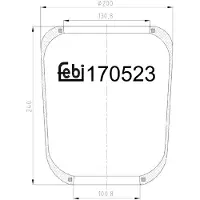 FEBI BILSTEIN Luftfederbalg 170523 Vorne für IVECO Stralis II 240mm 200mm 130mm 100mm