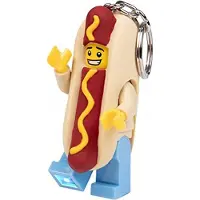 LEGO Mann im Hotdog-Kostüm - Schlüsselanhänger mit Licht