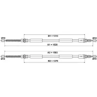Ate Seilzug Feststellbremse 24.3727-1058.2 für Renault Espace III