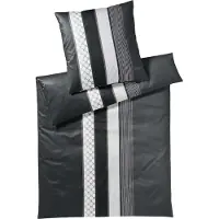 JOOP! Mako-Satin-Kissenbezug einzeln Cornflower Stripes Farbe deep ocean Größe 80x80 cm