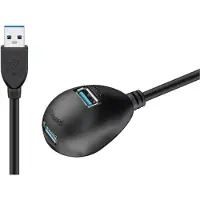 Goobay 95918, USB 3.2 Gen 1 (3.1 Gen 1) Type-A, USB 3.2 Gen 1 (3.1 Gen 1) Type-A, 5000 Mbit/s, Schwarz, Rundkabel, 1,5 m
