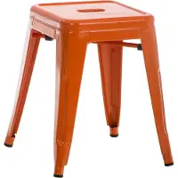 CLP Hocker Armin aus Metall bis 200 kg belastbar stapelbar | Farbe orange