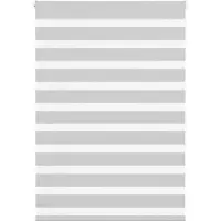 vidaXL Doppelrollo Hellgrau 95x150 cm Stoffbreite 90,9 cm Polyester