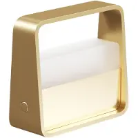 Beneito Faure Tragbare LED-Tischleuchte, 2W, dimmbar, 3000K, Gold gebürstet, 3,5h Akku, IP20, elegantes Design für Innenräume, Qualität.