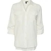 Vero Moda VMBUMPY LS GLITTER SHIRT WVN GA NOO Snow White/Gold Polyester M