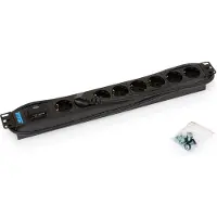 Triton RAB-PD-X08-A1 19" Steckdosenleiste, 8x Shucko, 1U, Schalter, schwarz