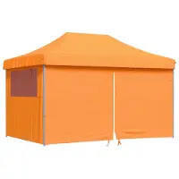Syfax Partyzelt Faltbar Pop-Up mit 4 Seitenteilen Orange