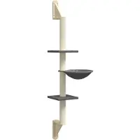 vidaXL Kratzbaum mit Kratzsäule Wandmontage Dunkelgrau 142,5 cm