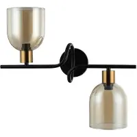 ITALUX WL-66892-2A-BK-AMB Servio Wandleuchte 2xE14 schwarz, Messing, Bernstein