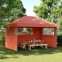 Prolenta Maison Exclusive - Partyzelt Faltbar Pop-Up mit 3 Seitenteilen Terrakotta